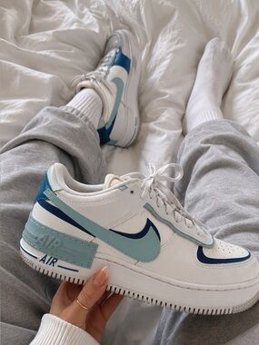 Nike Air Force 1 Low White Blue Whisper Women’s 9.5 AF1 Sneakers Leather